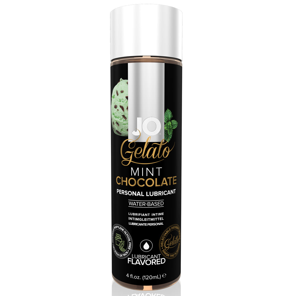 JO Gelato - Mint Chocolate Flavoured Lubricant - The JO Gelato Mint Chocolate Flavoured Lubricant enhances foreplay, oral sex & intimacy with a refreshing mint & dark chocolate taste. 120ml
