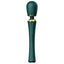 ZALO - Kyro Wand Massager - cordless wand vibrator has 11 vibration modes and 2 attachment heads. Green