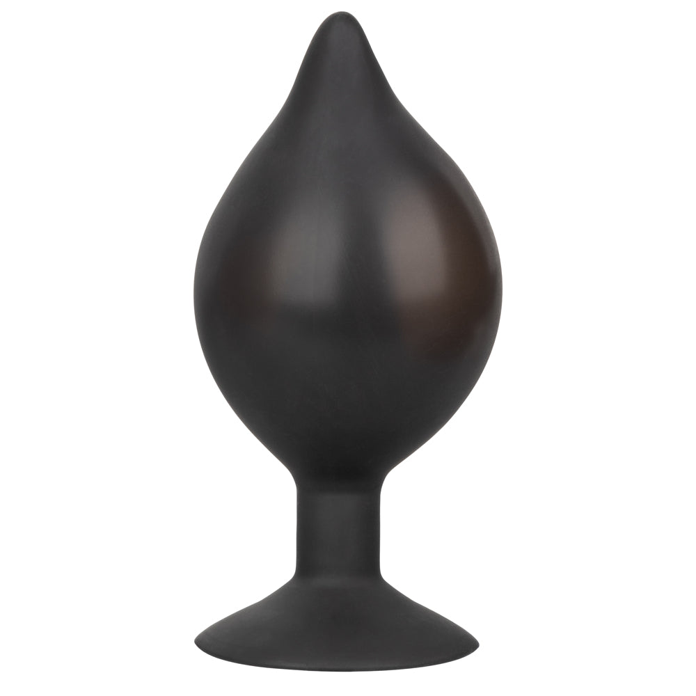 Large Silicone Inflatable Plug. This anal plug has a suction cup & an easy-squeeze hand bulb to inflate the plug. Black 5