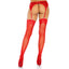 These classic sheer 20-denier nylon hold-up stockings add a subtle sheen to your skin & are topped by elegant floral lace bands. Red (2)