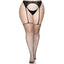 Leg Avenue Brielle Rhinestone Fishnet Thigh-High Stockings - Curvy have dozens of hand-laid sparkling rhinestones against classic fishnet & unfinished tops to suit any garter belt. Black. (3)