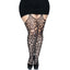 Leg Avenue Gia Scroll Lace Crotchless Garter Pantyhose - Curvy have an intricately woven scroll lace pattern w/ attached suspenders for a sexy gartered look.