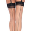 These nude thigh-high stockings have a sultry back seam & stylish Cuban heel detail in contrasting black for sexy vintage-inspired charm (2)