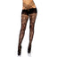 Leg Avenue Ivy Lace Crotchless Criss-Cross Pantyhose Stockings have a sexy multi-strand waistband that wraps around you & floral lace all the way from the crotchless & backless openings to the reinforced toe.