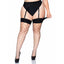 Leg Avenue Reese Fence Net Hold-Up Thigh-High Stockings - Curvy has a boxy fence net design that updates classic fishnets & wide comfort-band tops + a reinforced toe.3