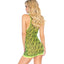  Leg Avenue Sheer Neon Zebra Print High Neck Mini Dress has zebra stripes that let your skin peek through the sheer mesh & a racer-cut design to show the sides of your bust & shoulders. (6)