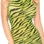  Leg Avenue Sheer Neon Zebra Print High Neck Mini Dress has zebra stripes that let your skin peek through the sheer mesh & a racer-cut design to show the sides of your bust & shoulders. (3)