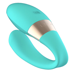 Lelo Tiani Harmony App-Compatible Vibrating Couples' Massager has 2 synchronised motors that sit inside the wearer's vagina & on the clitoris while you control up to 10 vibration modes via the app. Aqua (3)