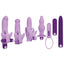 Evolved - Lilac Desires 7 Piece Silicone Kit - straight vibrator & vibrating bullet, each w/ 10 modes & anal plug + 4 textured sleeves.