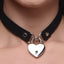 Master Series - Lock-It Heart Choker - faux leather BDSM collar has a lockable metal heart-shaped locket to symbolise ownership in your Dom/sub relationship. (2)