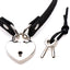 Master Series - Lock-It Heart Choker - faux leather BDSM collar has a lockable metal heart-shaped locket to symbolise ownership in your Dom/sub relationship. (5)