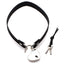 Master Series - Lock-It Heart Choker - faux leather BDSM collar has a lockable metal heart-shaped locket to symbolise ownership in your Dom/sub relationship. (4)