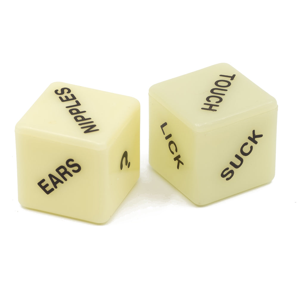 Roll these love dice for sexy new sensations with your partner! Glow-in-the-dark for fun with the lights off. 