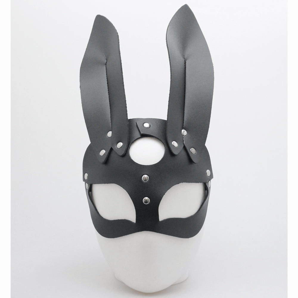 Love in Leather Half Face Mask With Rabbit Ears