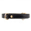 Love in Leather Heart Buckle Leather Collar is made from lightly padded unlined grained leather w/ gold metal hardware including a central D-ring & cute heart-shaped buckle. (4)