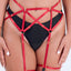 Leave your body exposed to tempt and tease with the Love in Leather - Lingerie Series - 100. This two-piece elastic body cage set has detachable thigh straps and gold hardware. The Love in Leather - Lingerie Series - 100 has fully adjustable shoulder, back, chest and neck straps, ensuring it is suitable for most sizes. Pink. (3)
