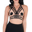  Love in Leather Triple Cage Strap Halter Harness has triple-layered straps above & under your breasts + a sturdy lattice design to connect the straps to the O-rings.