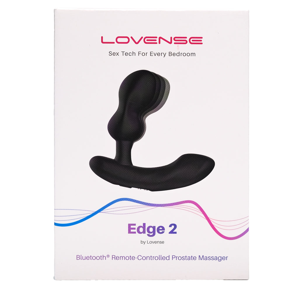 Lovense Edge 2 Bluetooth Prostate Massager is the 2nd gen of their original adjustable vibrating prostate massager that is app-compatible & stimulates his P-spot + perineum. Package. (2)