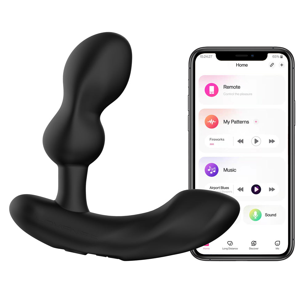 Lovense Edge 2 Bluetooth Prostate Massager is the 2nd gen of their original adjustable vibrating prostate massager that is app-compatible & stimulates his P-spot + perineum. App-compatible.