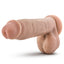 Loverboy The War Hero Realistic 8" Dildo has a phallic head, lightly veiny shaft & testicles for safe for anal or vaginal play + a harness-compatible suction cup. (2)