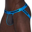 Male Power Casanova Uplift Jock is made from breathable, absorbent modal fabric & lifts + supports your package while revealing your buns. Black.