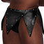 Male Power Fetish Eros Wet Look Gladiator Kilt Thong combines wet look w/ metal studs in a unique gladiator-style kilt that has an attached thong & crotch peephole to show off at sexy BDSM events.