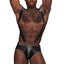 Male Power Fetish Uranus Wet Look Backless Jock Brief Harness in a suspender harness w/ backless jock briefs to boost your buns. (5)