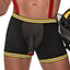 Male Power Hose Me Down Sexy Firefighter Costume has adjustable suspenders, an open fire hose-style shaft, a sheer pouch & shimmery glitter trim. (2)
