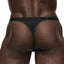 Male Power Magnificence Cutout Micro V Thong is made from luxuriously soft microfibre w/ a waist cutout to highlight your package & metal grommets for extra decorative detail... Black. (2)