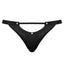 Male Power Magnificence Cutout Micro V Thong is made from luxuriously soft microfibre w/ a waist cutout to highlight your package & metal grommets for extra decorative detail... Black. (6)