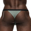 Male Power Magnificence Cutout Micro V Thong is made from luxuriously soft microfibre w/ a waist cutout to highlight your package & metal grommets for extra decorative detail... Jade. (2)
