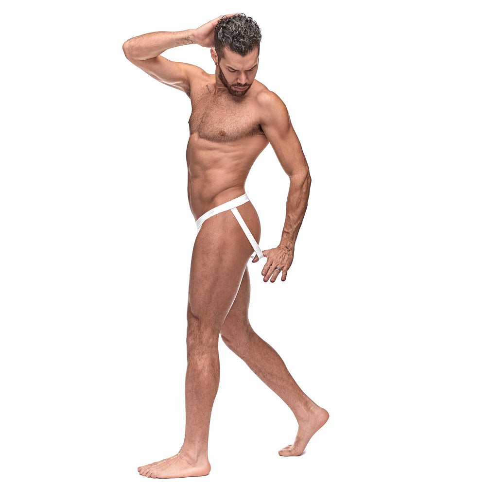 Male Power Pure Comfort Sport Jock is made from moisture-wicking bamboo fabric & supports your package while revealing your buns. White. (3)