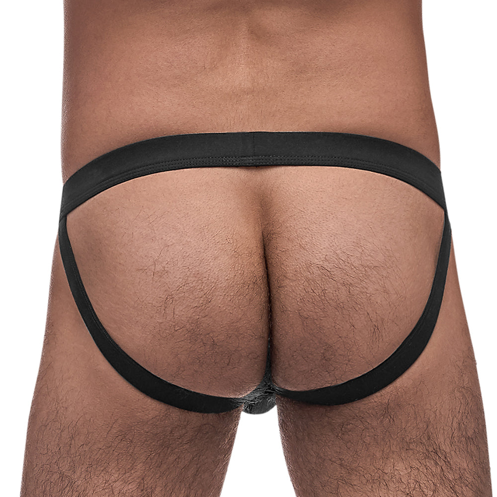 Male Power Pure Comfort Sport Jock is made from moisture-wicking bamboo fabric & supports your package while revealing your buns. Black. (3)
