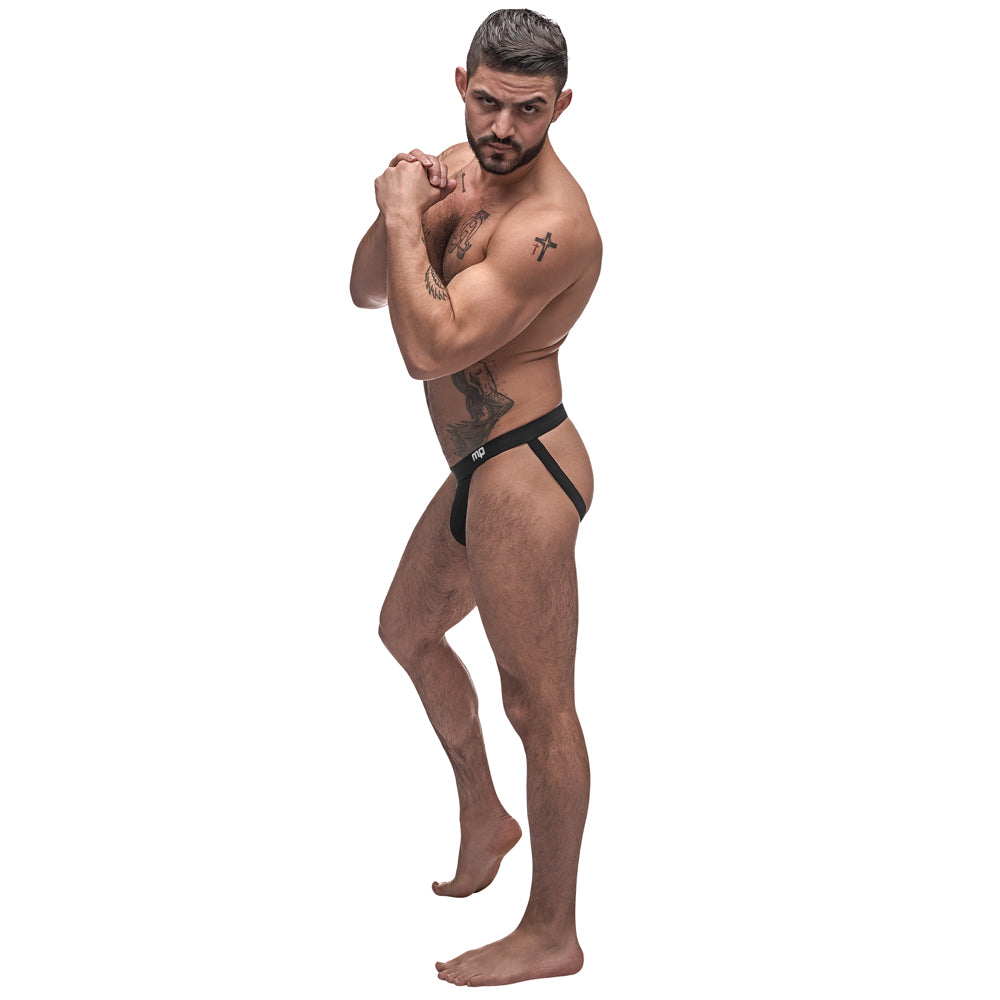 Male Power Pure Comfort Sport Jock is made from moisture-wicking bamboo fabric & supports your package while revealing your buns. Black. (5)