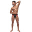  Male Power Retro Sport Panel Thong features a colour-block design for a vintage varsity aesthetic & shows off your buns beautifully. Black/Red. (3)