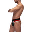  Male Power Retro Sport Panel Thong features a colour-block design for a vintage varsity aesthetic & shows off your buns beautifully. Black/Red. (5)