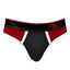  Male Power Retro Sport Panel Thong features a colour-block design for a vintage varsity aesthetic & shows off your buns beautifully. Black/Red. (6)