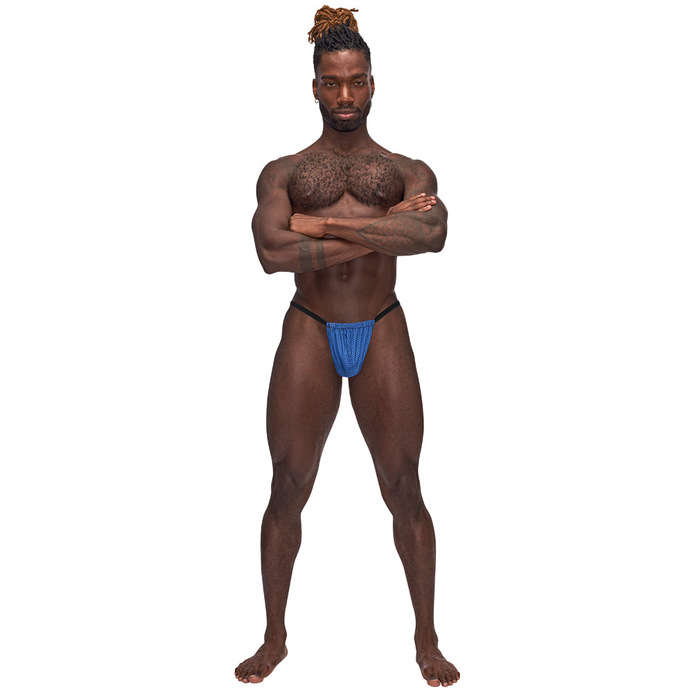 Male Power Sexagon Posing Strap is the perfect garment to maximise exposure of your body for viewing pleasure from all angles. Royal blue. (2)