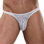Male Power Stretch Lace Bong Thong bares your buns, leaving behind delicate, sheer floral lace that lets your skin peek through for a sensual look. White.