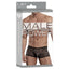 Male Power Stretch Lace Mini Shorts are made from stretchy floral lace w/ a comfort-fit pouch to support & accentuate your package. Black-package.