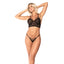 Mapale 2-in-1 Convertible Babydoll Lingerie Set transforms into a babydoll w/ a detachable mesh cutout skirt & has sexy lace, O-ring & cage strap details. Skirt off.