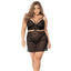 Mapale 2-in-1 Convertible Babydoll Lingerie Set comes w/ a detachable mesh cutout skirt to transform into a babydoll w/ lace, O-ring & cage strap details.