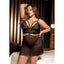 Mapale 2-in-1 Convertible Babydoll Lingerie Set comes w/ a detachable mesh cutout skirt to transform into a babydoll w/ lace, O-ring & cage strap details. (3)