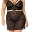 Mapale 2-in-1 Convertible Babydoll Lingerie Set comes w/ a detachable mesh cutout skirt to transform into a babydoll w/ lace, O-ring & cage strap details. (4)