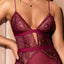 Mapale Plunging Lace Teddy With Heart Keyhole & Bow has a heart keyhole cutout & bow detail above the cheeky rear coverage & a plunging neckline. (3)