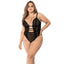 Mapale Plunging Strappy Front Closure Lace Gartered Teddy - Curvy has an adjustable crotch, waist & strappy front closure for easy wear & a revealing bust + Brazilian rear to show off your figure. (2)