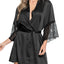 Mapale Satin Robe With Lace Sleeves has a satin finish & full-length sleeves w/ lace panels + a waist sash to cinch your curves. (2)
