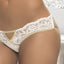Mapale Strappy Cutout Lace & Bow Crotchless Lingerie Set includes a strappy racerback bralette & crotchless panties w/ glittery gold finish & satin bows adorning your cleavage & rear. Ivory. (4)
