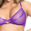 This plus-size lingerie set is made from sheer purple mesh w/ strappy trim that contours your body & sexy cutouts via G-hook closures. (3)