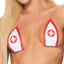 Mapale Vixen Visiting Nurse Lingerie Costume covers the bare minimum w/ microfibre triangle cups + thong in a white & red medical cross design & invisible straps. (3)